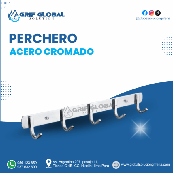 PERCHEROS DE ACERO CROMADO