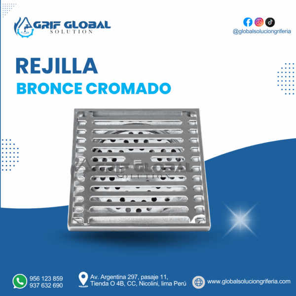 REJILLAS DE BRONCE CROMADO
