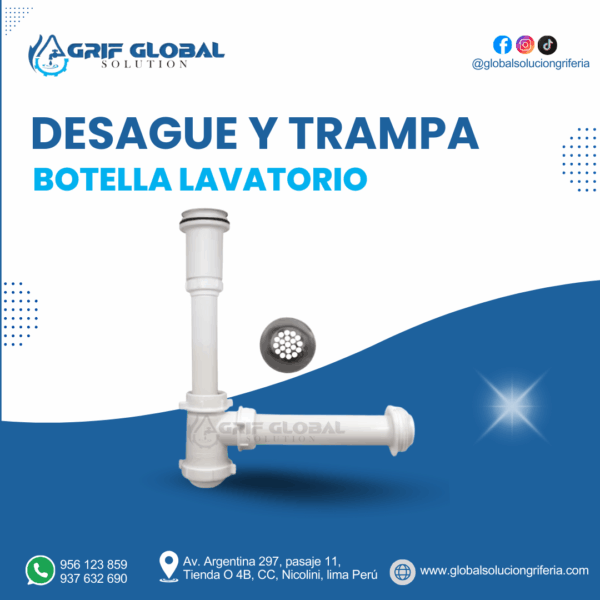 DESAGUE Y TRAMPA BOTELLA PARA LAVATORIO