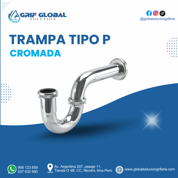 TRAMPA TIPO P CROMADA
