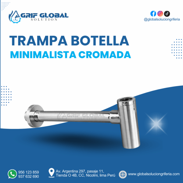 TRAMPA BOTELLA MINIMALISTA CROMADA
